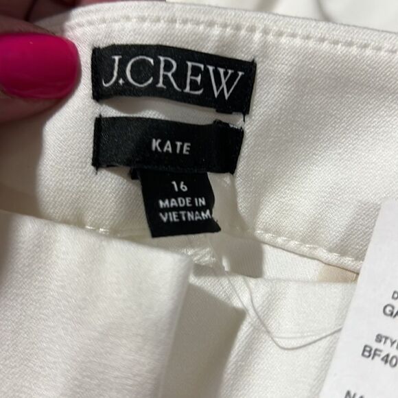 J. Crew Ivory  Kate straight-leg pant in bi-stretch cotton blend NWT - Picture 8 of 13